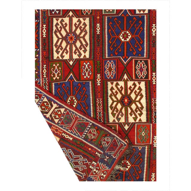 Traditional Pasargad DC Red Turkish Kilim Antique Rug For Sale - Image 3 of 3