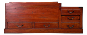 Antique Japanese Wooden Hibachi with Five Drawers, 1890s