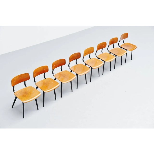 Friso Kramer Revolt Chairs attributed to Friso Kramer for Ahrend De Cirkel, 1963, Set of 8 For Sale - Image 4 of 9