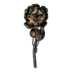 Vintage Mini 1960's 925 Silver Rose Brooch