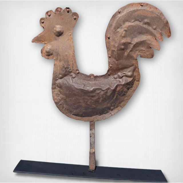 Mid 19th Century 19th Century Sheet-Iron Rooster Weathervane, Rare American Folk Art, Ca. 1830-1860 For Sale - Image 5 of 6