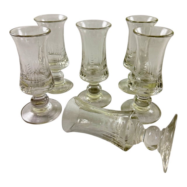 Late 19th C French Hand Blown Absinthe Glasses, Set/6 For Sale