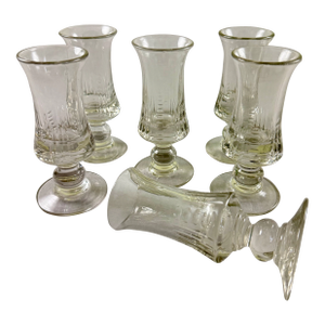Late 19th C French Hand Blown Absinthe Glasses, Set/6