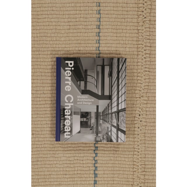 Rug & Kilim Rug & Kilim Contemporary Rez Kilim Flatweave Rug With Blue & Brown Stripes For Sale - Image 4 of 10