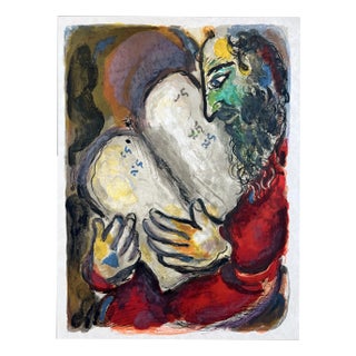 Marc Chagall, He wrote in the Tables the wordes of the covenant, even the Ten Commandments, 1966, Lithograph For Sale