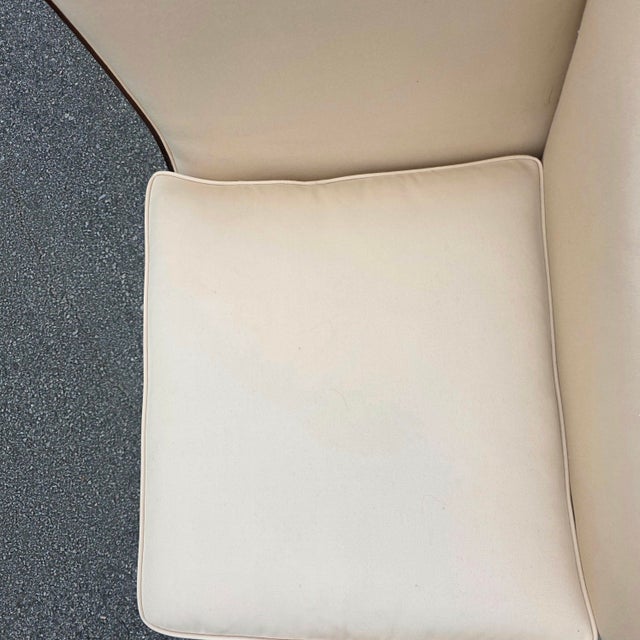 Pair of Federal Revival Mahogany Swan-Arm Armchairs With Neoclassical Rosette Details, Mid-20th Century For Sale In Washington DC - Image 6 of 15