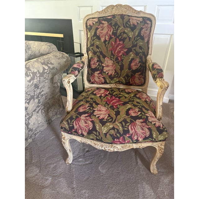 Wood Sherrill French Provincial Chairs With Custom Accent Pillows - Set of 2 For Sale - Image 7 of 12