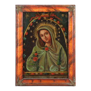 Our Lady of the Cave, Oil on Tin, 19th Century