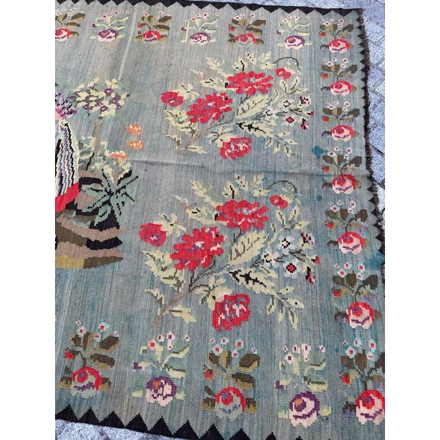 Mid-Century Pictorial Karabagh Kilim Rug, 1930s For Sale - Image 3 of 18