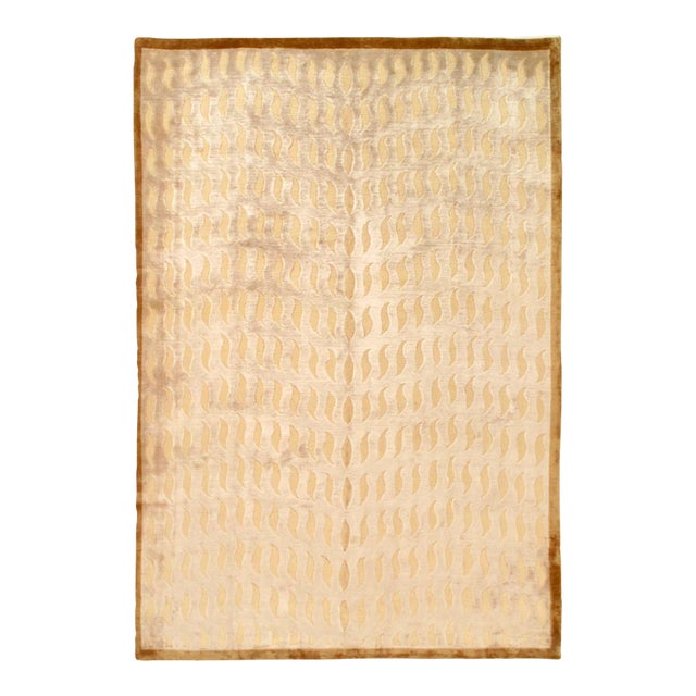Pasargad DC Modern Fine Hand Knotted Silk Rug For Sale