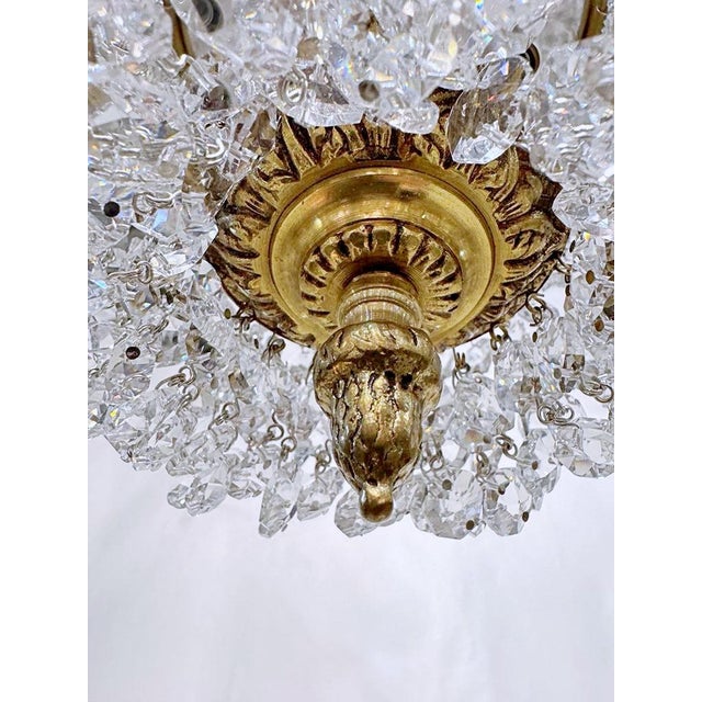 Traditional 1950s Portuguese Bronze Basket Chandelier For Sale - Image 3 of 7