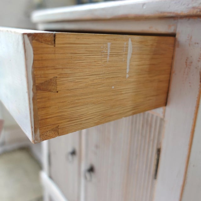 19th Century Gustavian Side Table With Distressed Grey-Blue Lime-Washed Finish For Sale - Image 9 of 9