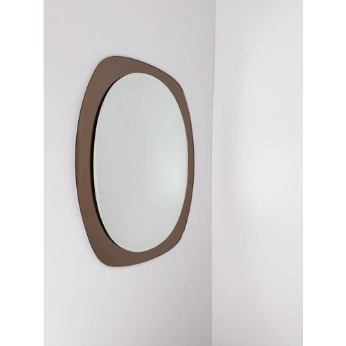 Vintage Italian Mirror with Bronzed Glass Frame, 1970s For Sale - Image 3 of 14