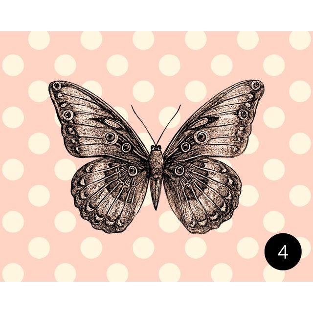 Modern butterfly print on canvas 24 x 30 in a black floating frame. Includes hanging hardware. Graphic made by us. Color-...
