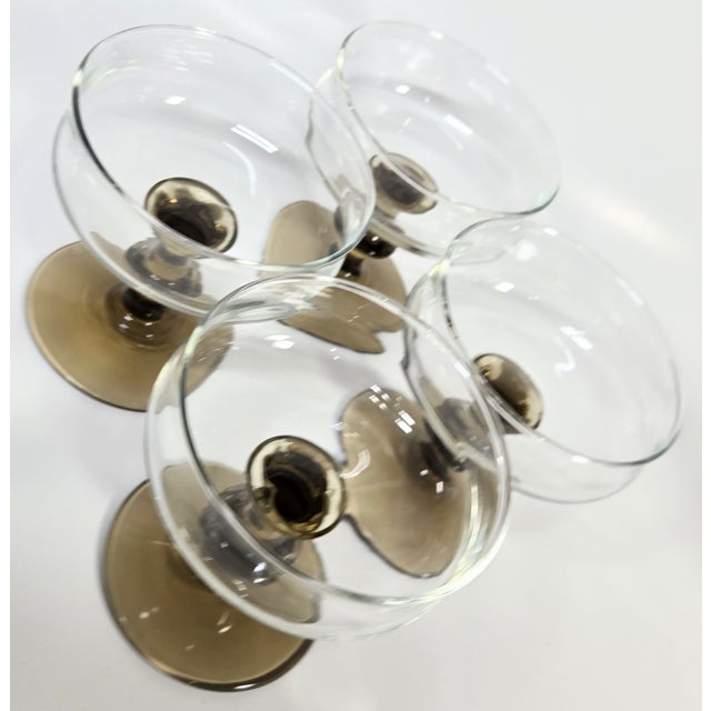 Late 20th Century Boho Chis Spicy Stemmed Champagne Coupes - Set of Four For Sale - Image 9 of 14