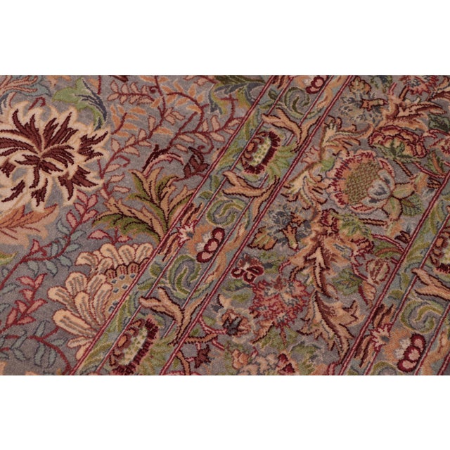 1990s Floral 1990's Square William Morris Pak-Persian Gray/Gray Wool Rug - 8'0'' X 8'3'' For Sale - Image 5 of 9