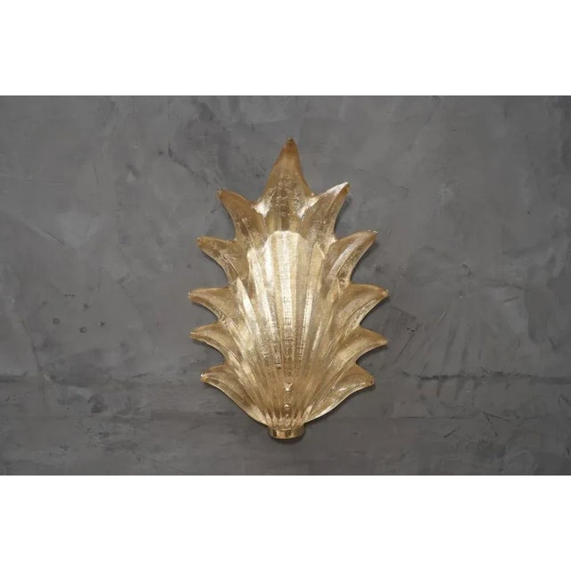 Metal Golden Murano Glass and Brass Wall Light, 1990s For Sale - Image 7 of 9