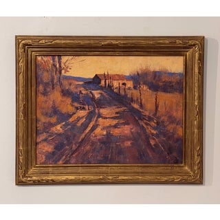 A Fragile Beauty by Lorenzo Chavez | Oil Painting of a rural road leading to a house For Sale