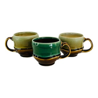 Ryan J. Greenheck Studio Pottery Mugs- Set of 3 For Sale