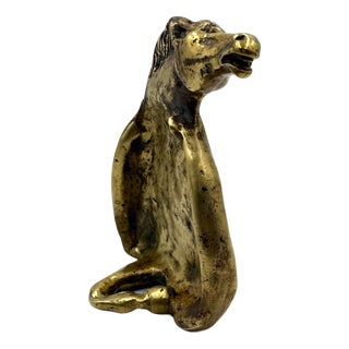 20th Century Italian Brass Horse Sculpture and Bookend, 1960s For Sale