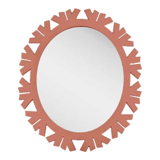 Fleur Home Audubon Bamboo Sticks Oval Mirror in Red Earth, 22x27 For Sale