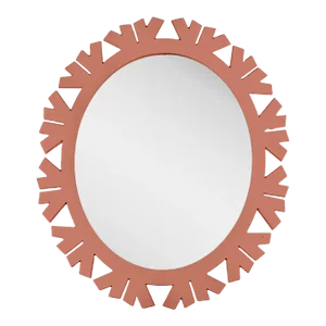 Fleur Home Audubon Bamboo Sticks Oval Mirror in Red Earth, 22x27