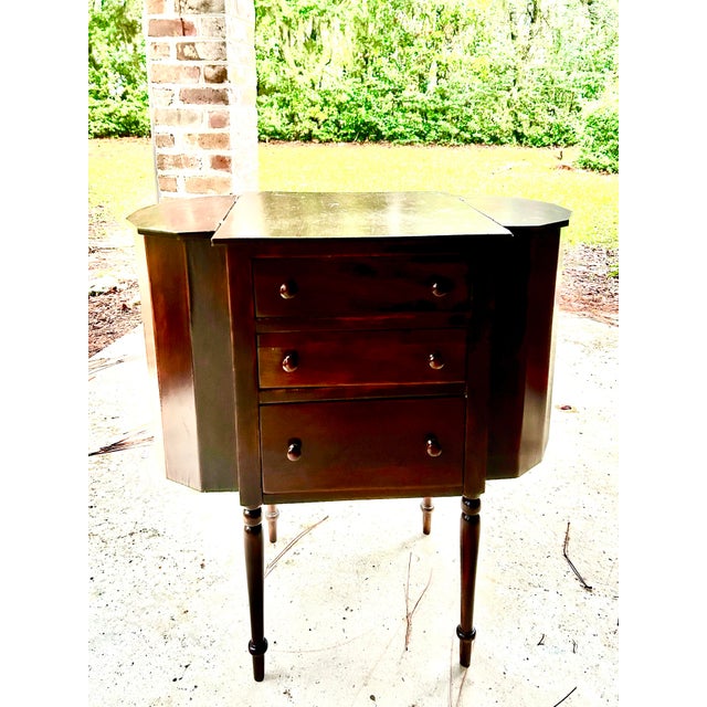 Antique Mahogany Sewing Table For Sale - Image 9 of 12