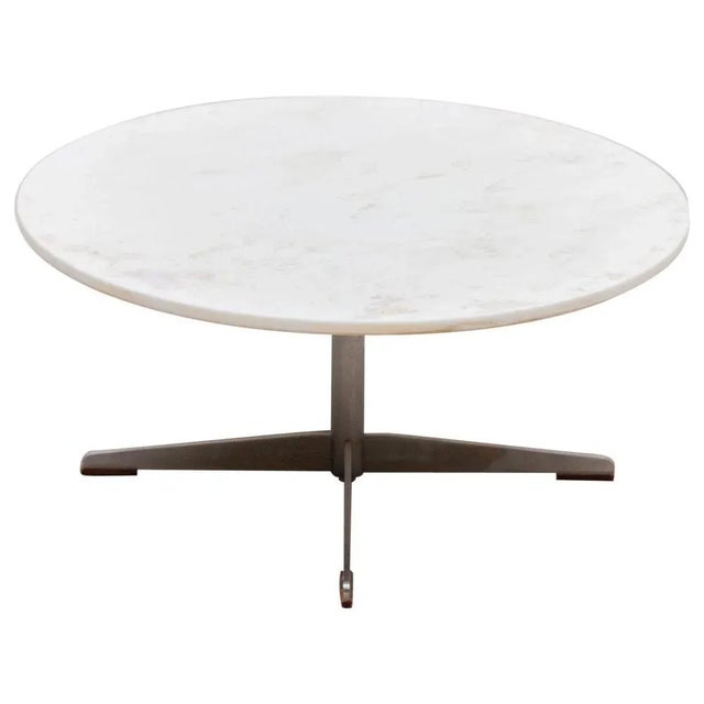 Mid-Century Marble Round Coffee Table, 1960s For Sale - Image 9 of 9