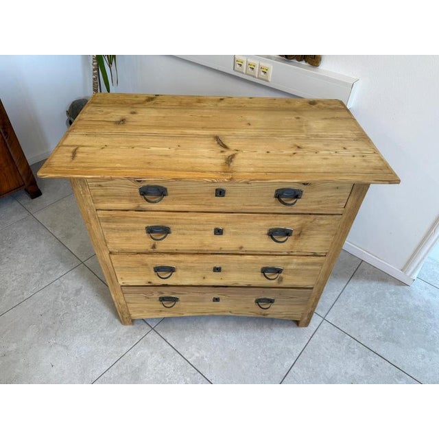 1920s Antique Art Nouveau Chest of Drawers with Four Drawers, 1920s For Sale - Image 5 of 11