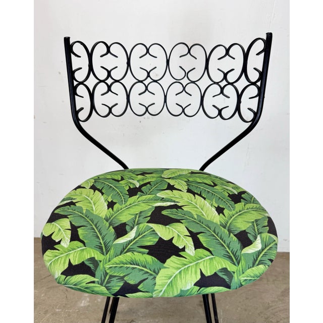 Black Mid Century Modern Arthur Umanoff Style Wrought Iron Swivel Bar Stools—a Pair For Sale - Image 8 of 12