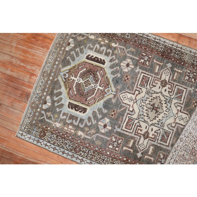 Early 20th Century Zabihi Collection Charcoal Persian Heriz Scatter Rug - 2'9" x 4'4" For Sale In New York - Image 6 of 9