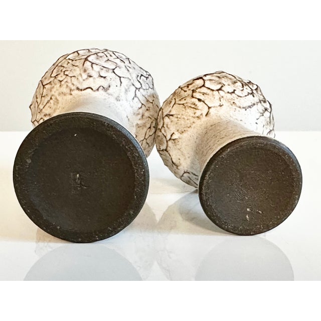 Ceramic Studio Ceramic Candleholders with Textured Relief Surface by Heiner-Hans Körting, Germany, 1960s, Set of 2 For Sale - Image 7 of 13