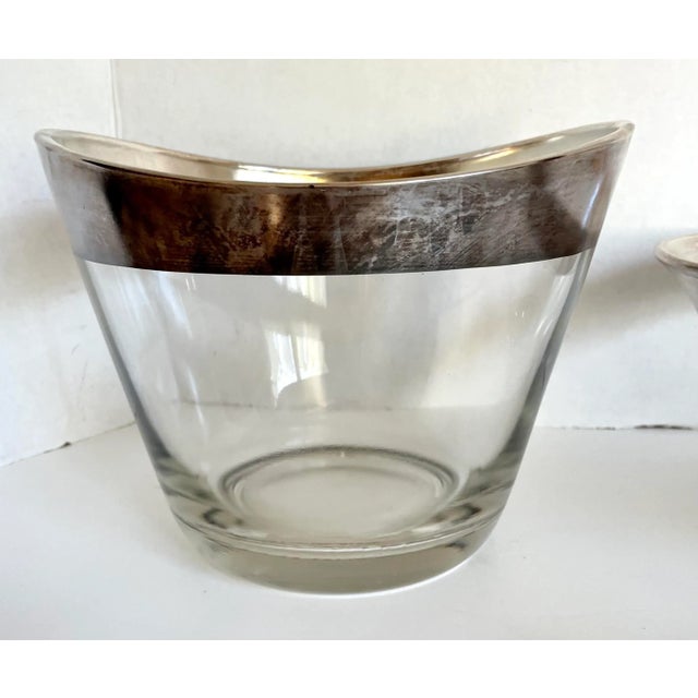 1950s 1950's Dorothy Thorpe Silver Band Glass Serving Set - Set of 5 For Sale - Image 5 of 8
