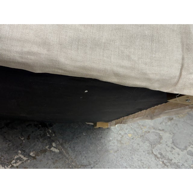 Restoration Hardware Slipcover Belgian Linen Shelter Armchair + Ottoman For Sale - Image 11 of 12