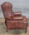 Wood Late 20th Century Share Hancock & Moore Brown Leather Mahogany Chippendale Style Wing Chair Recliner For Sale - Image 7 of 13