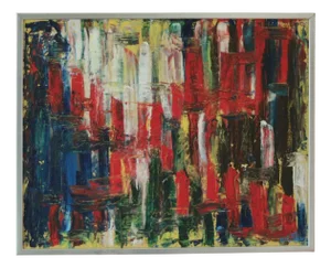 Abstract Composition, Oil on Canvas, 1960s, Framed