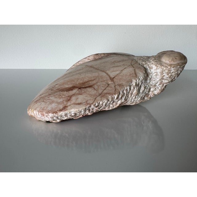 Beige 1980’s Vintage Hand Carved Marble Abstract Fly Sculpture For Sale - Image 8 of 12