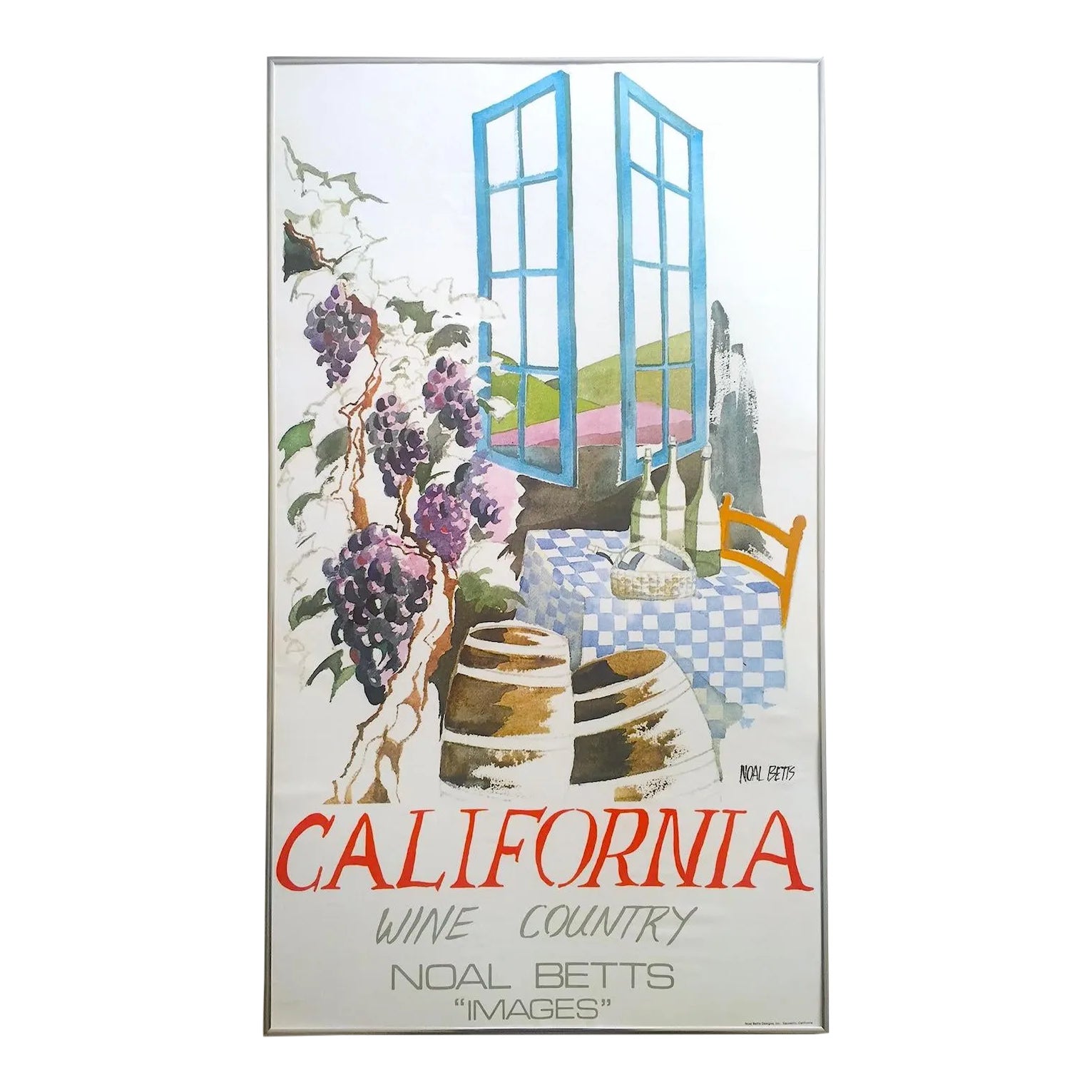 Noal Betts Vintage 1980's " California Wine Country " Lithograph Print