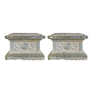 Vintage Architectural Bases - Carved Granite - A Pair For Sale
