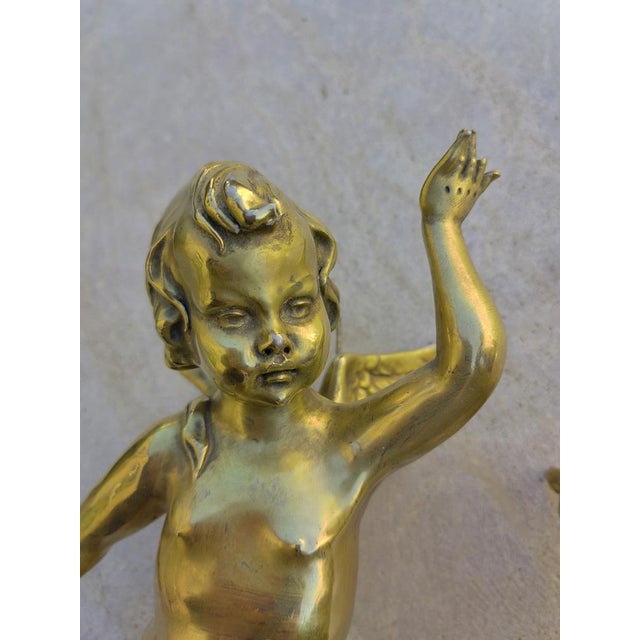 Antique Golden Ceramic Putti, 1800s, Set of 2 For Sale - Image 10 of 16