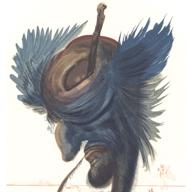 Abstract 1963 Dalí Divine Comedy Engraving Enfer Chant 27 "Le Chérubin Noir" (The Black Cherub) For Sale - Image 3 of 8