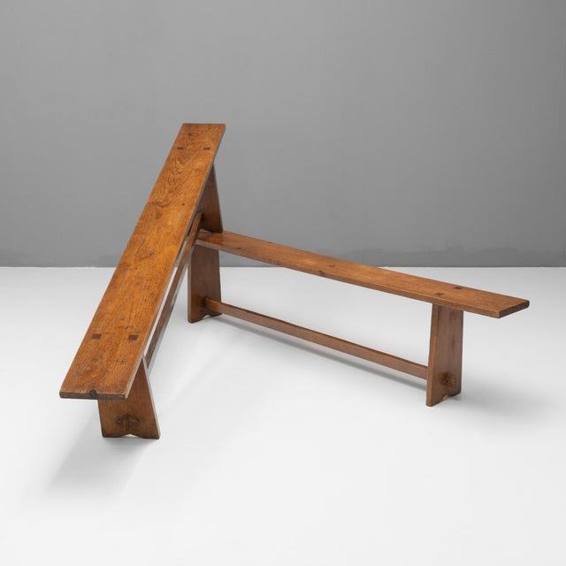 Wood Vintage Pine Benches, 1920, Set of 2 For Sale - Image 7 of 7