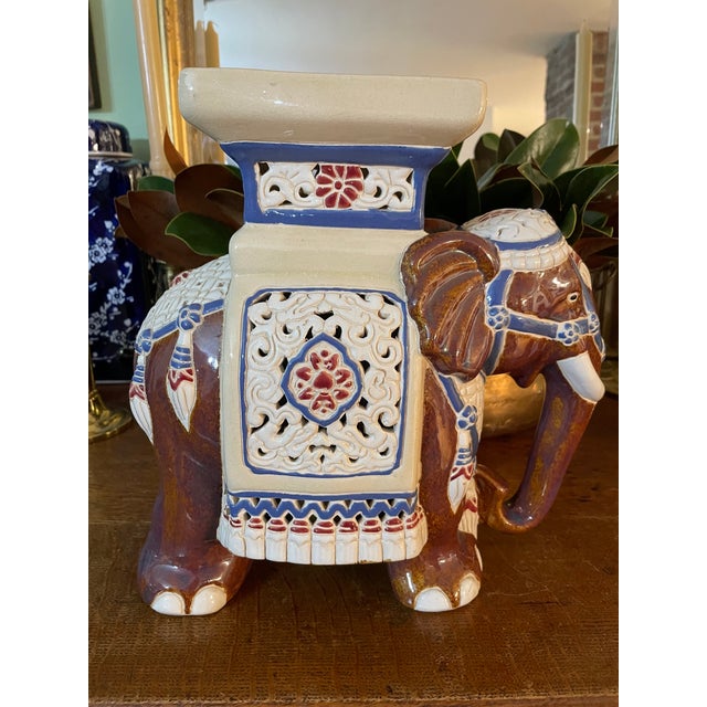 Vintage Small Chinoiserie Elephant Plant Stand For Sale - Image 9 of 9
