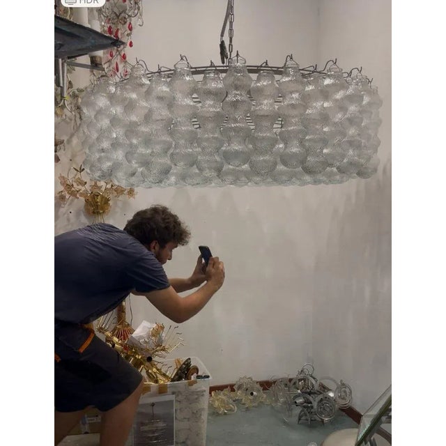 1980s Large Bubble Chandelier in Murano Glass, 1980s For Sale - Image 5 of 13
