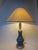 Ceramic Mid-Century Blue Ceramic Wooden Table Lamp, 1960s For Sale - Image 7 of 18