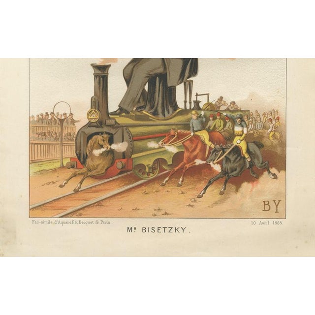 After A. Bisetsky, French Belle Époque Caricature, 1885, Chromolithograph For Sale - Image 6 of 10
