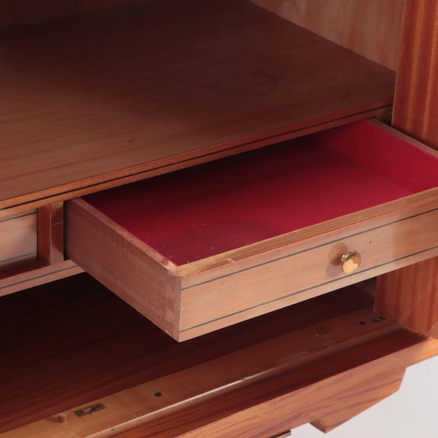 1960s Mid Century Modern French Two Door Sideboard with Exotic Satinwood Veneers For Sale - Image 4 of 8