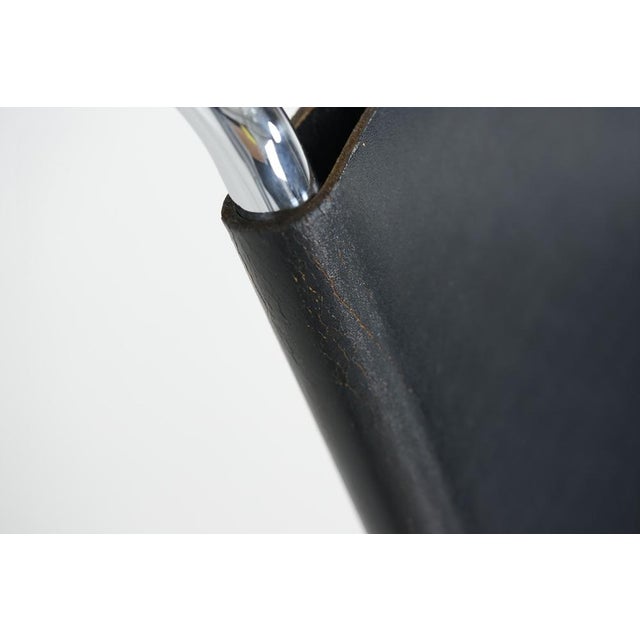 MR30 Tubular Steel Chair with Black Leather by Ludwig Mies Van Der Rohe for Knoll, 1960s For Sale - Image 15 of 17