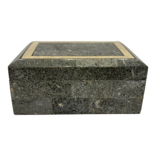 Vintage Maitland Smith Tessellated Stone Decorative Box For Sale