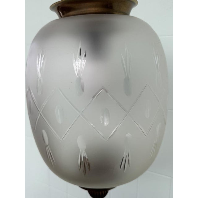 Vintage Glass and Brass Lantern, 1960s For Sale - Image 9 of 15